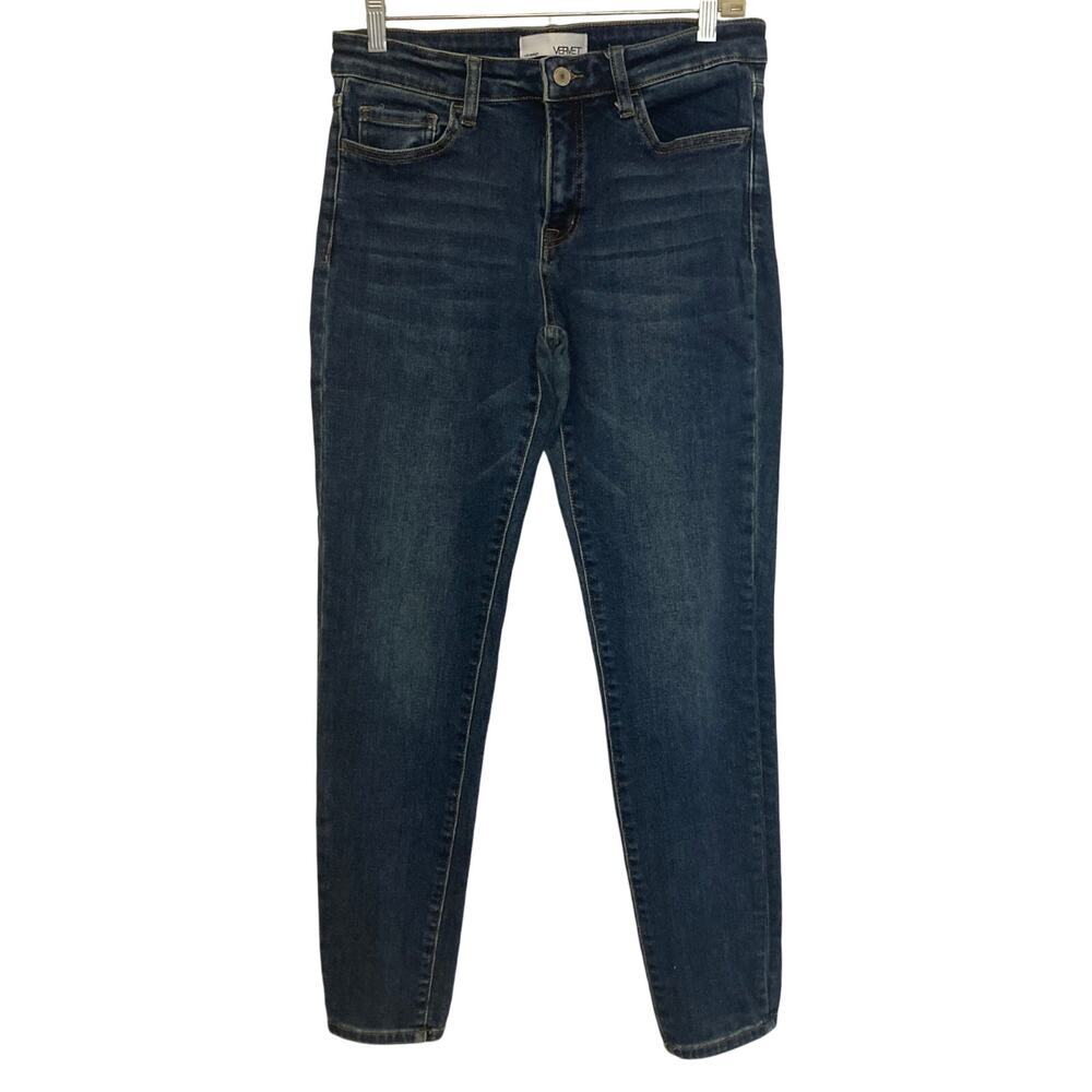 Vervet Blue Wash Denim Mid Rise Skinny Leg Cotton Blend Pants Classic Jeans 29